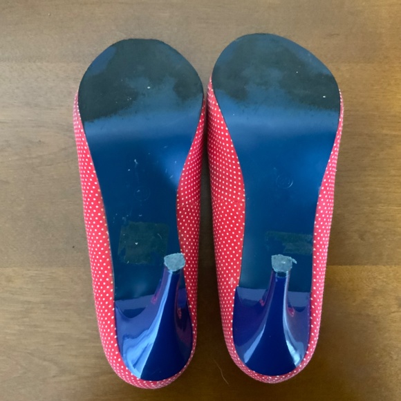 Never 2 Hot Red Polka Dot High Heel Shoes Size EU 39 / US 8.5 - Picture 6 of 8